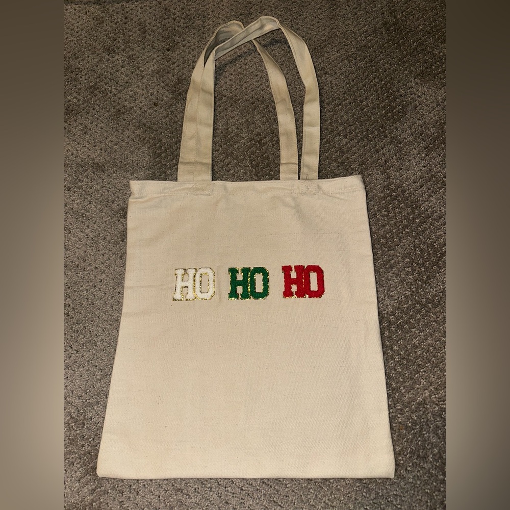 Festive Canvas Tote Bag with Holiday Design